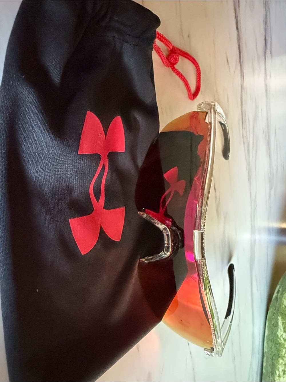 Mirrored Red-Orange Sports AR/VR Goggles with Protective Case